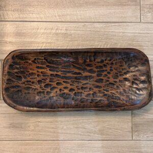 Wood Scraped Bowl Black Hand Made